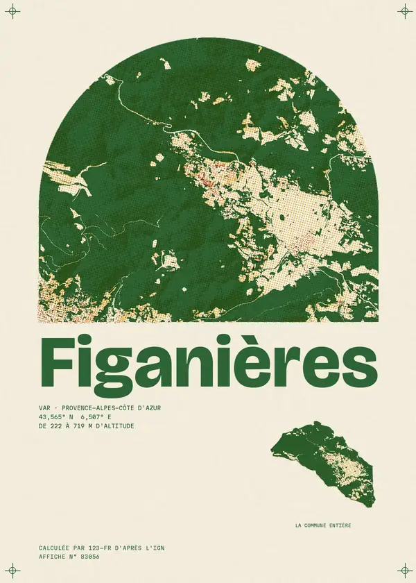 Affiche de Figanières, calculée par 123-fr d'après l'IGN