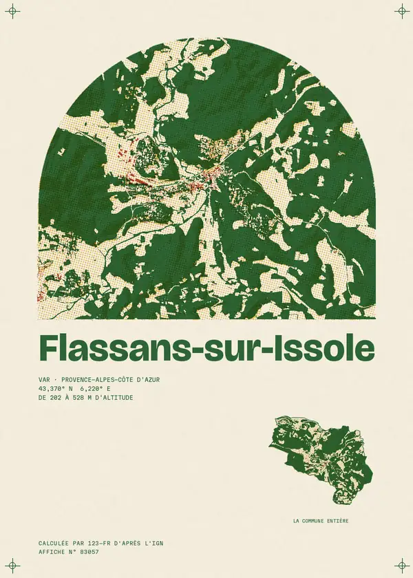 Affiche de Flassans-sur-Issole, calculée par 123-fr d'après l'IGN