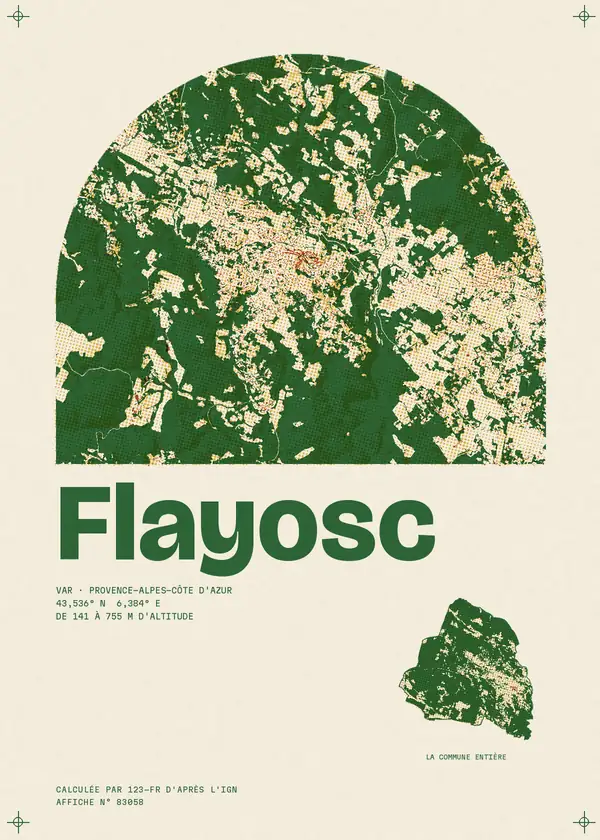 Affiche de Flayosc, calculée par 123-fr d'après l'IGN
