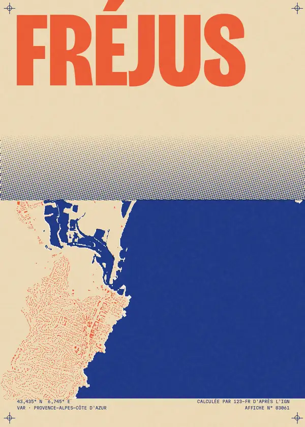Affiche de Fréjus, calculée par 123-fr d'après l'IGN