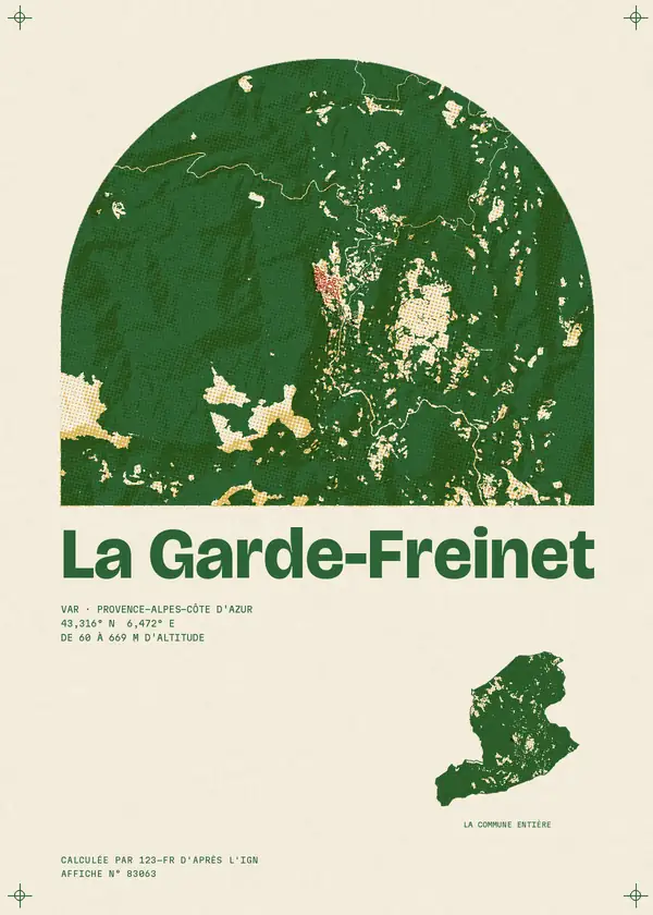Affiche de La Garde-Freinet, calculée par 123-fr d'après l'IGN