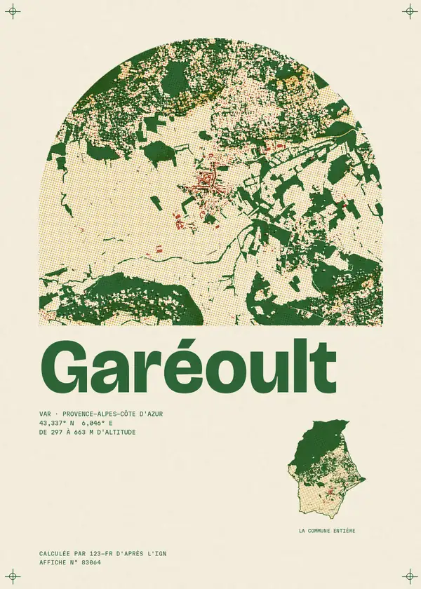 Affiche de Garéoult, calculée par 123-fr d'après l'IGN