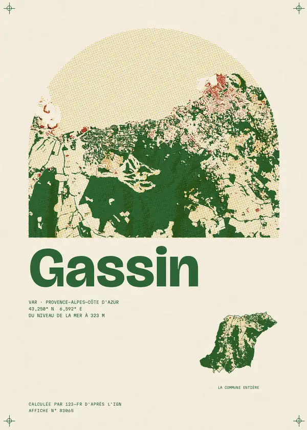 Affiche de Gassin, calculée par 123-fr d'après l'IGN