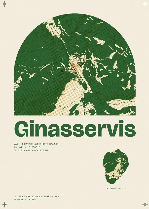 Affiche de Ginasservis, calculée par 123-fr d'après l'IGN
