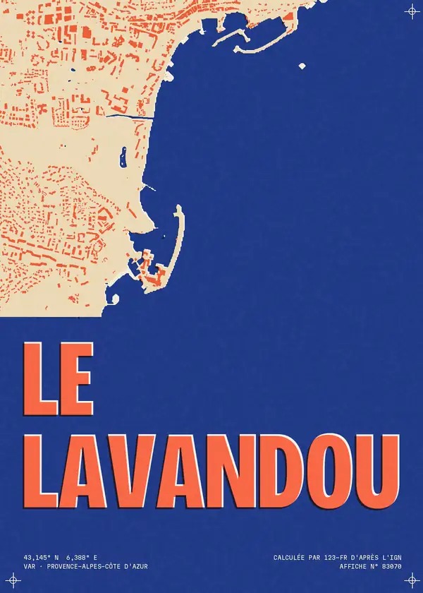 Affiche de Le Lavandou, calculée par 123-fr d'après l'IGN