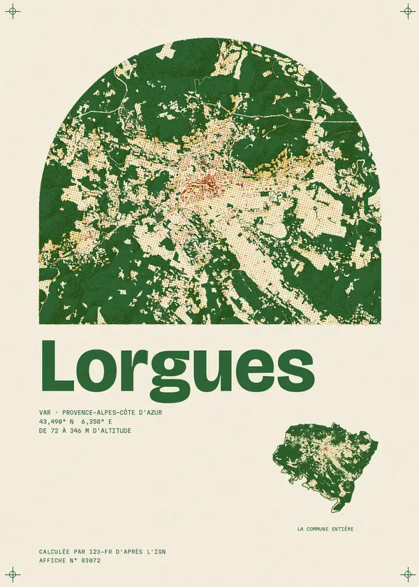 Affiche de Lorgues, calculée par 123-fr d'après l'IGN