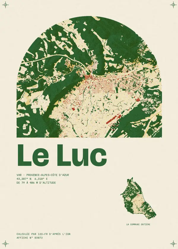 Affiche de Le Luc, calculée par 123-fr d'après l'IGN