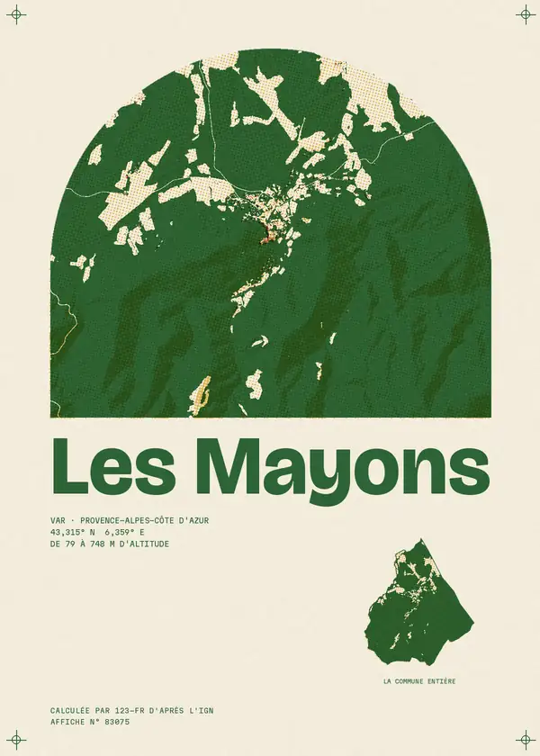 Affiche de Les Mayons, calculée par 123-fr d'après l'IGN
