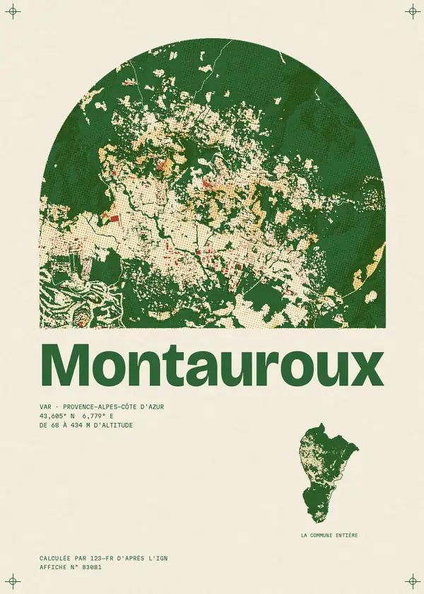 Affiche de Montauroux, calculée par 123-fr d'après l'IGN