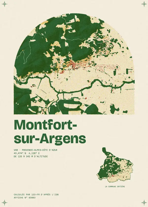 Affiche de Montfort-sur-Argens, calculée par 123-fr d'après l'IGN