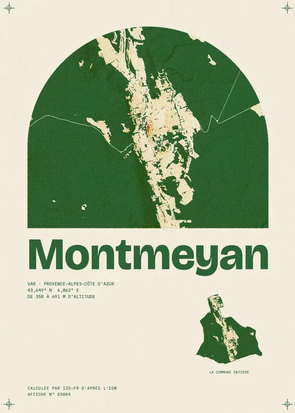 Affiche de Montmeyan, calculée par 123-fr d'après l'IGN
