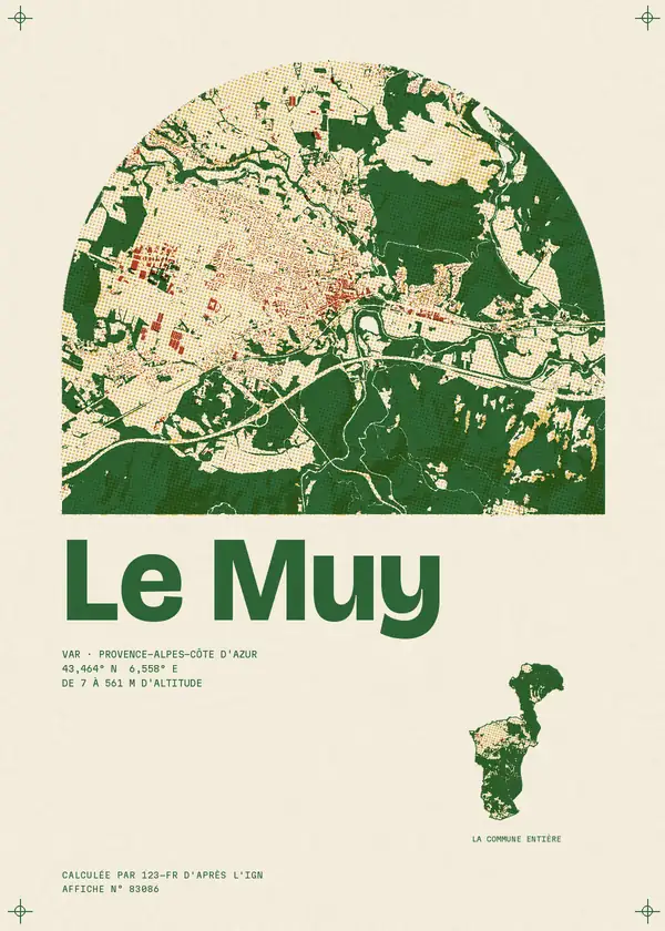 Affiche de Le Muy, calculée par 123-fr d'après l'IGN
