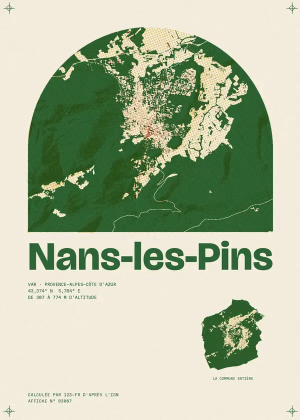 Affiche de Nans-les-Pins, calculée par 123-fr d'après l'IGN