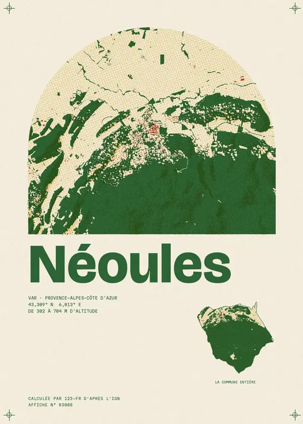 Affiche de Néoules, calculée par 123-fr d'après l'IGN