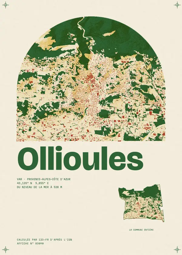 Affiche de Ollioules, calculée par 123-fr d'après l'IGN