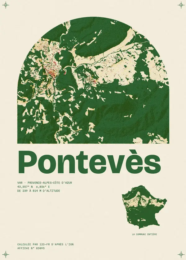 Affiche de Pontevès, calculée par 123-fr d'après l'IGN