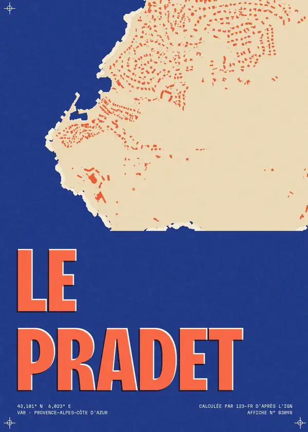 Affiche de Le Pradet, calculée par 123-fr d'après l'IGN