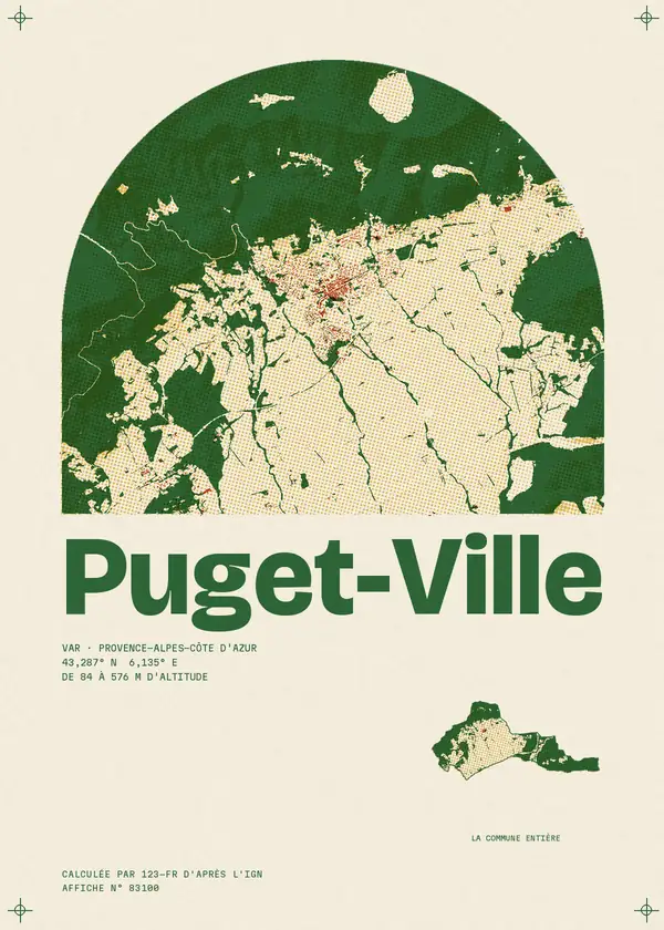 Affiche de Puget-Ville, calculée par 123-fr d'après l'IGN