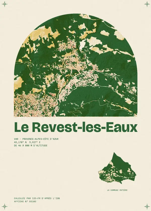 Affiche de Le Revest-les-Eaux, calculée par 123-fr d'après l'IGN