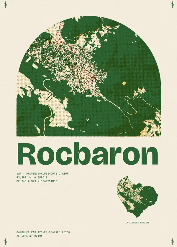 Affiche de Rocbaron, calculée par 123-fr d'après l'IGN