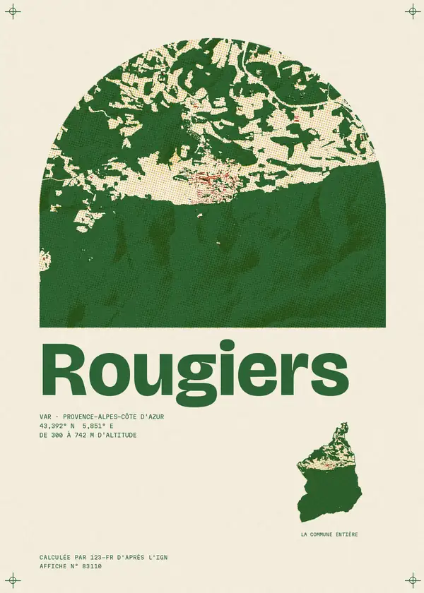 Affiche de Rougiers, calculée par 123-fr d'après l'IGN