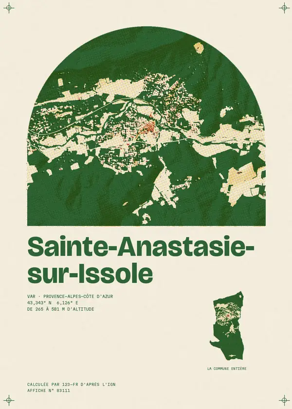 Affiche de Sainte-Anastasie-sur-Issole, calculée par 123-fr d'après l'IGN