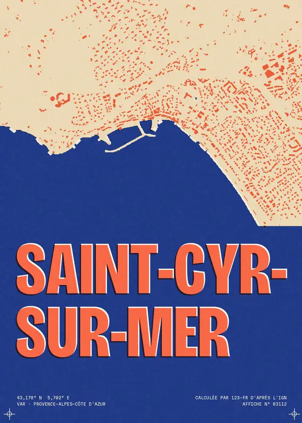 Affiche de Saint-Cyr-sur-Mer, calculée par 123-fr d'après l'IGN