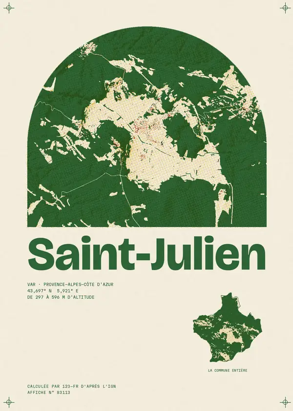 Affiche de Saint-Julien, calculée par 123-fr d'après l'IGN