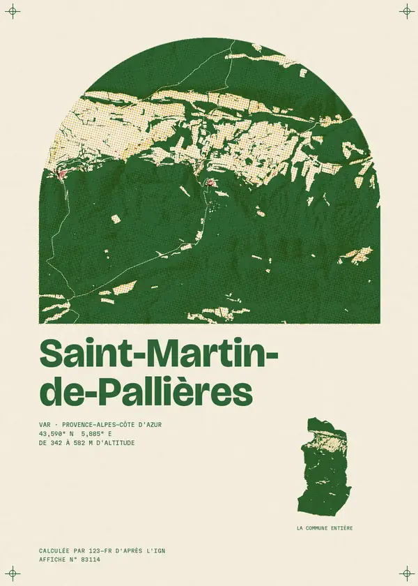 Affiche de Saint-Martin-de-Pallières, calculée par 123-fr d'après l'IGN