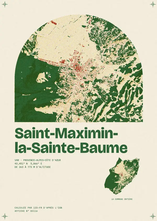 Affiche de Saint-Maximin-la-Sainte-Baume, calculée par 123-fr d'après l'IGN