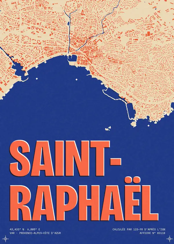 Affiche de Saint-Raphaël, calculée par 123-fr d'après l'IGN