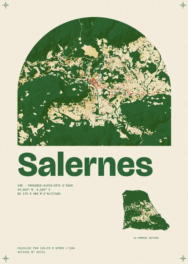 Affiche de Salernes, calculée par 123-fr d'après l'IGN