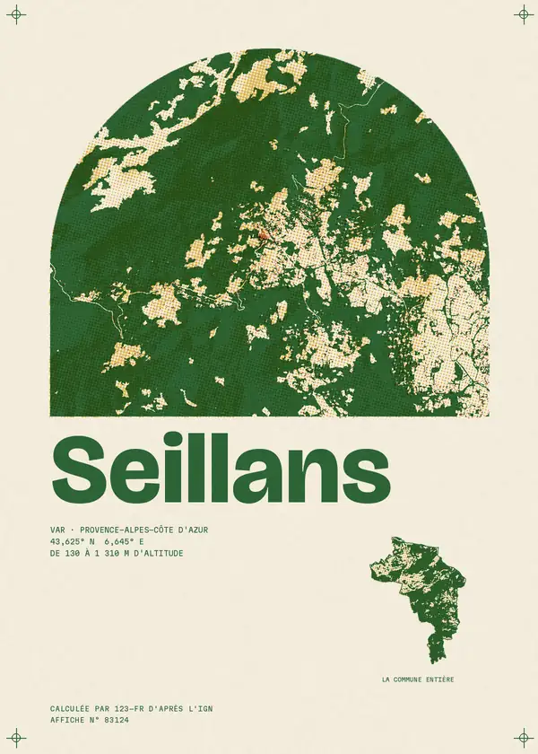 Affiche de Seillans, calculée par 123-fr d'après l'IGN