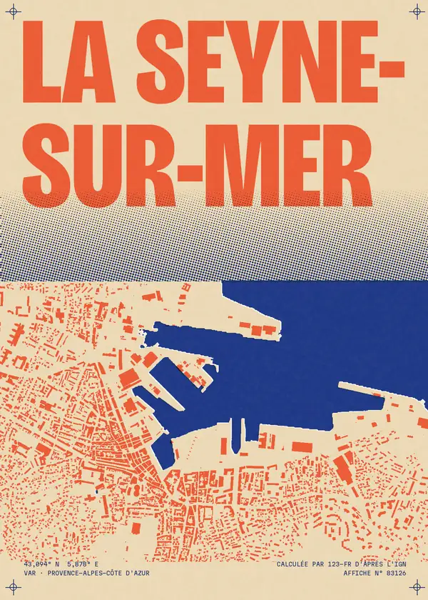 Affiche de La Seyne-sur-Mer, calculée par 123-fr d'après l'IGN
