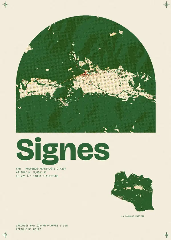 Affiche de Signes, calculée par 123-fr d'après l'IGN