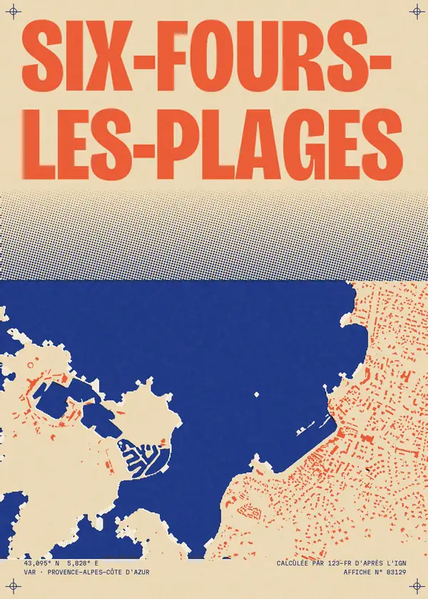 Affiche de Six-Fours-les-Plages, calculée par 123-fr d'après l'IGN