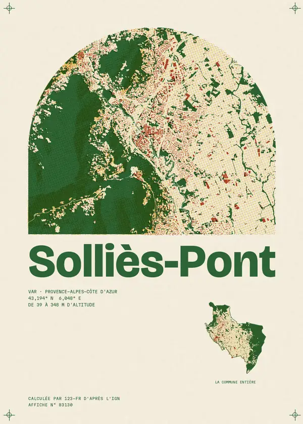 Affiche de Solliès-Pont, calculée par 123-fr d'après l'IGN