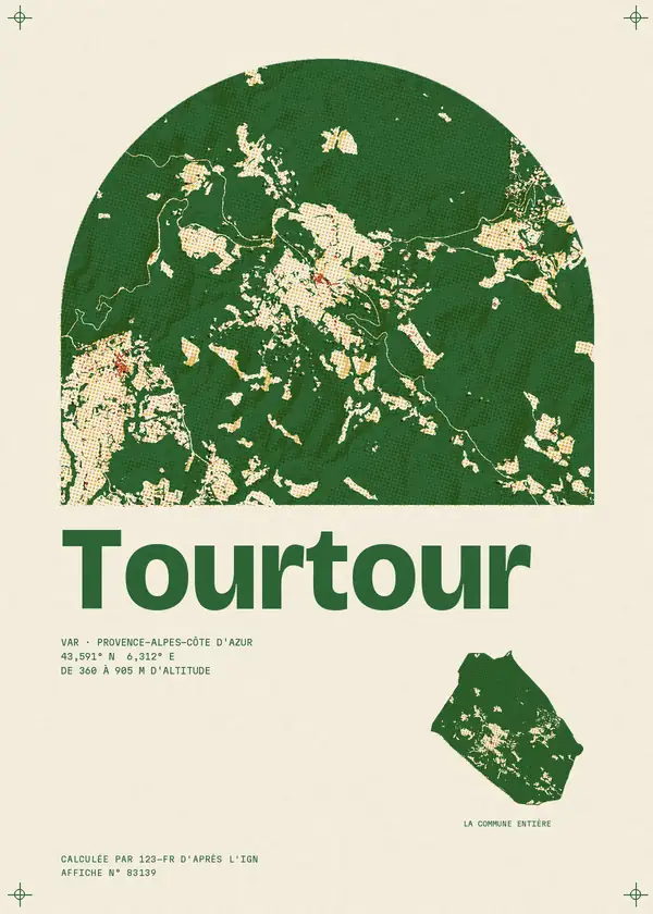 Affiche de Tourtour, calculée par 123-fr d'après l'IGN