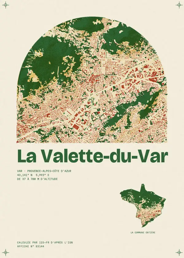 Affiche de La Valette-du-Var, calculée par 123-fr d'après l'IGN