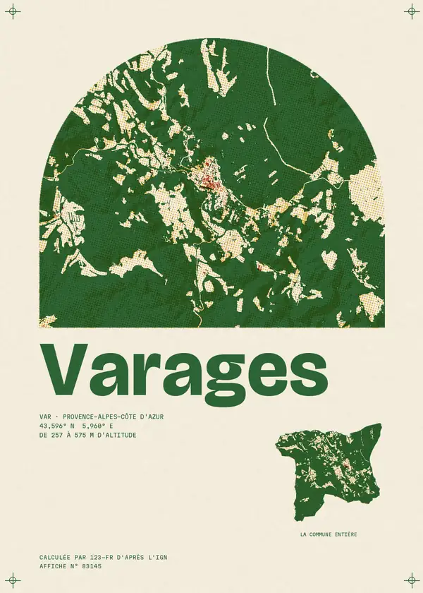 Affiche de Varages, calculée par 123-fr d'après l'IGN