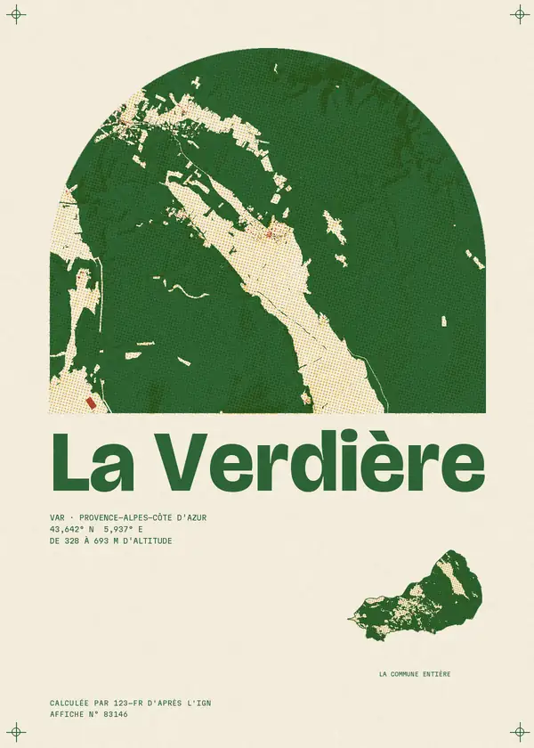 Affiche de La Verdière, calculée par 123-fr d'après l'IGN