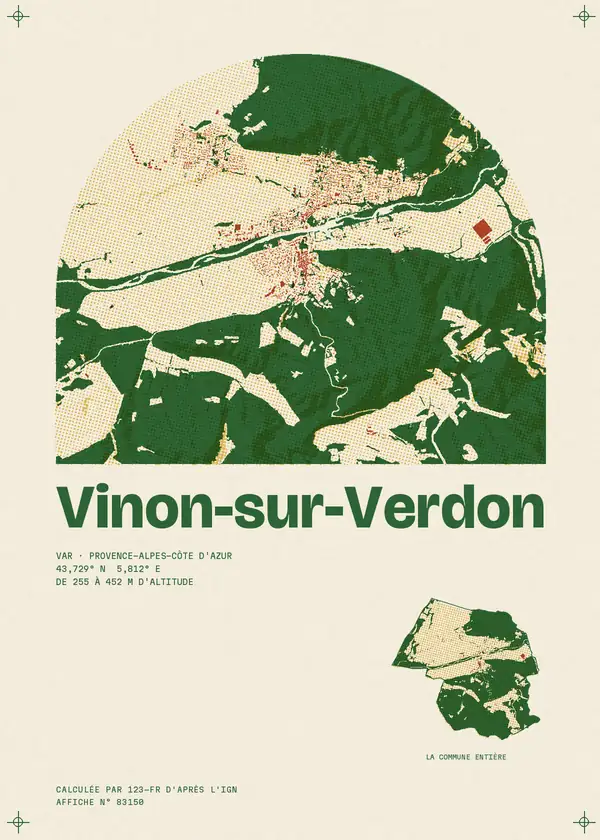 Affiche de Vinon-sur-Verdon, calculée par 123-fr d'après l'IGN