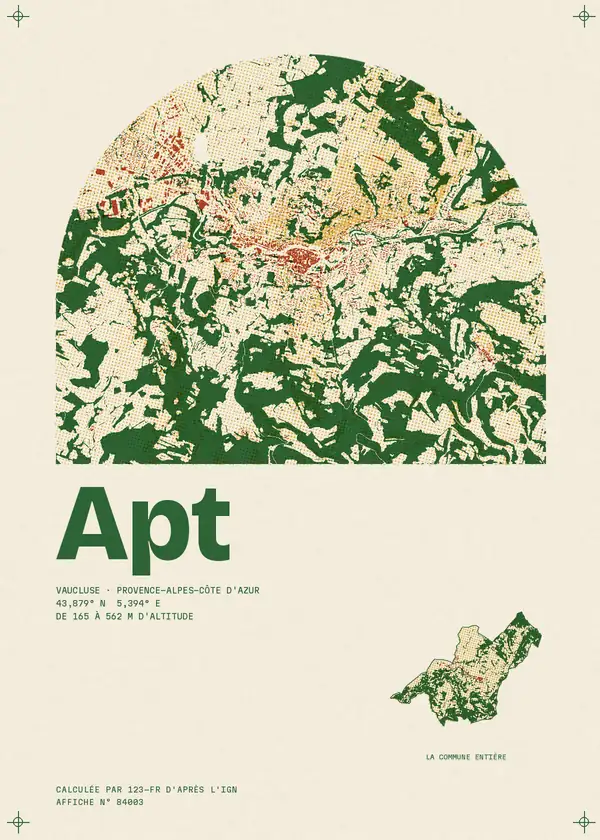 Affiche de Apt, calculée par 123-fr d'après l'IGN