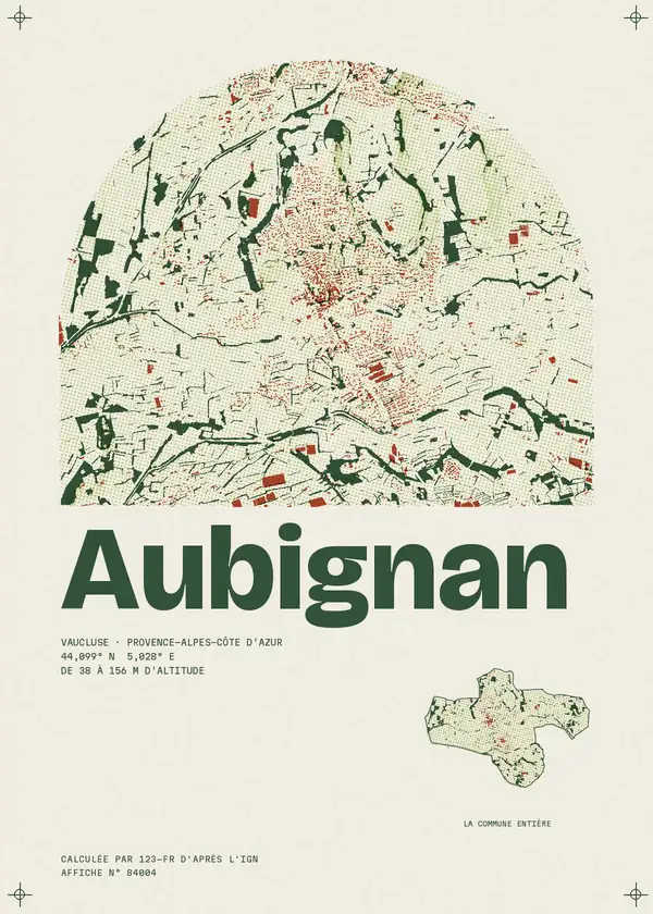Affiche de Aubignan, calculée par 123-fr d'après l'IGN