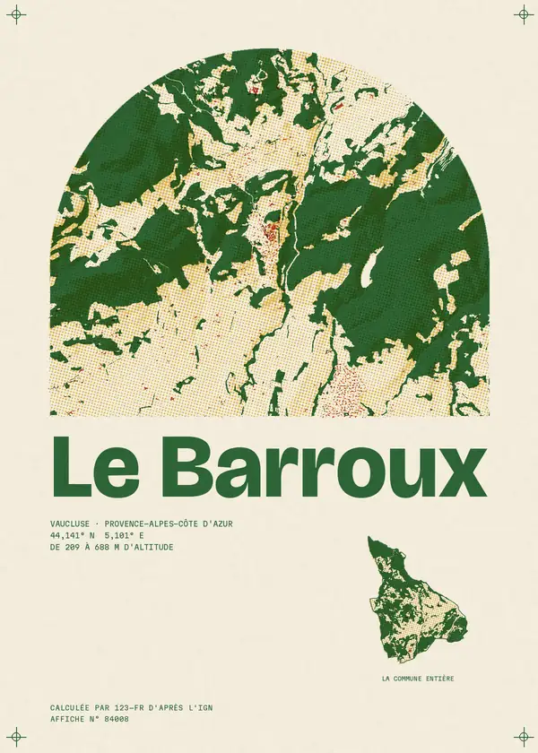 Affiche de Le Barroux, calculée par 123-fr d'après l'IGN
