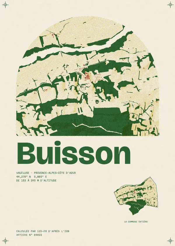 Affiche de Buisson, calculée par 123-fr d'après l'IGN