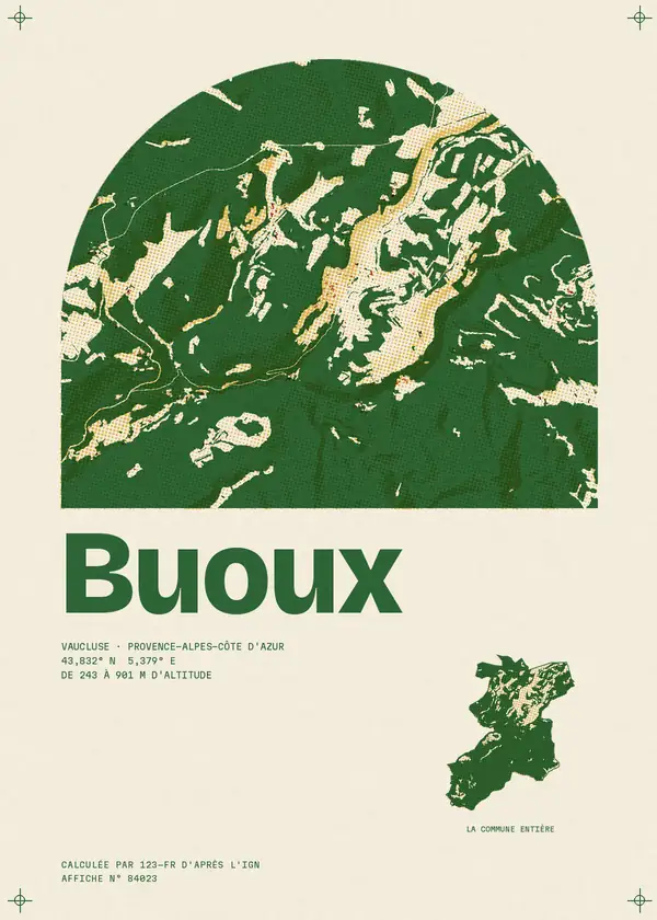 Affiche de Buoux, calculée par 123-fr d'après l'IGN
