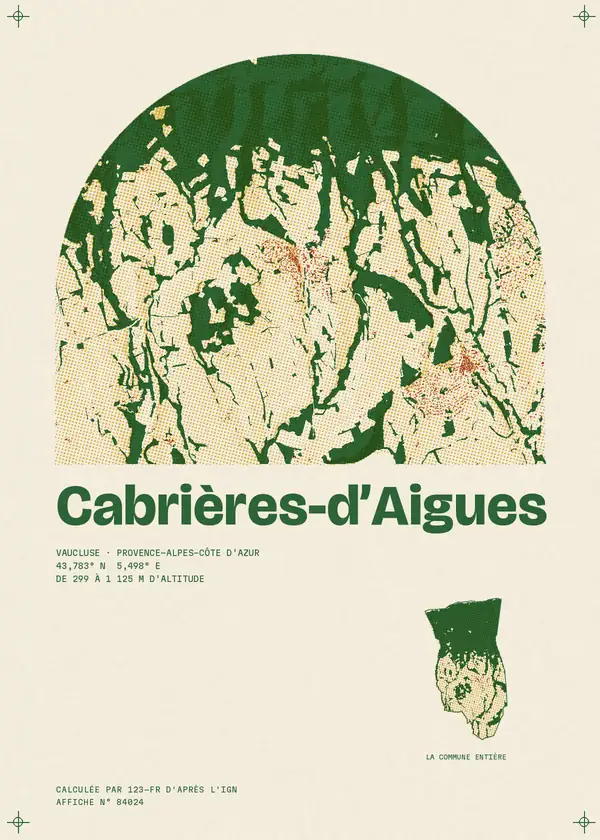 Affiche de Cabrières-d'Aigues, calculée par 123-fr d'après l'IGN