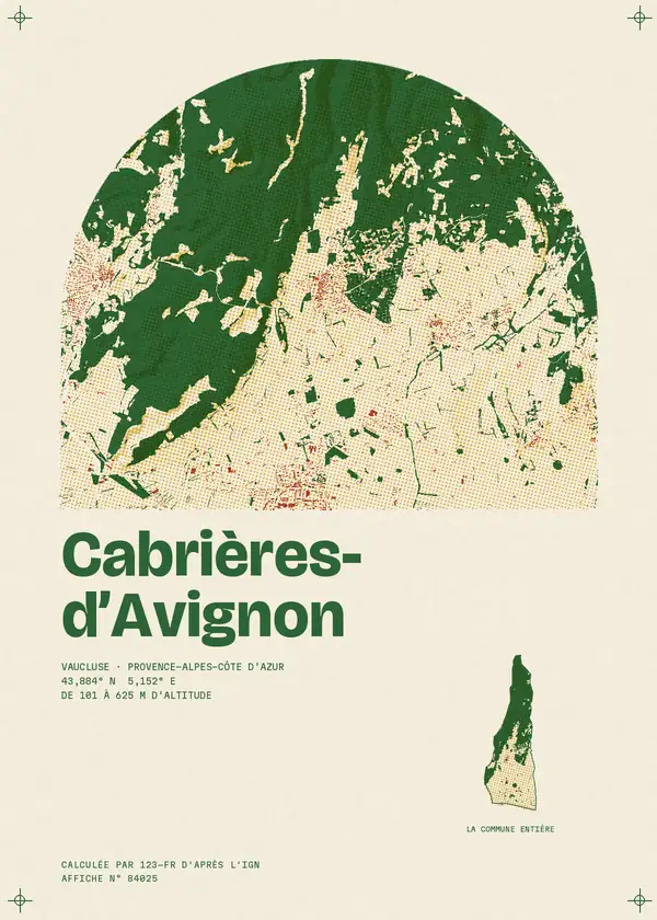 Affiche de Cabrières-d'Avignon, calculée par 123-fr d'après l'IGN