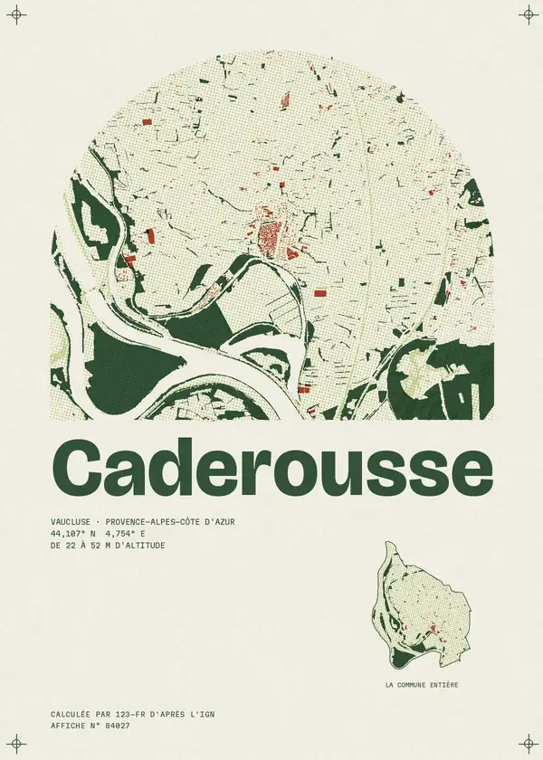 Affiche de Caderousse, calculée par 123-fr d'après l'IGN